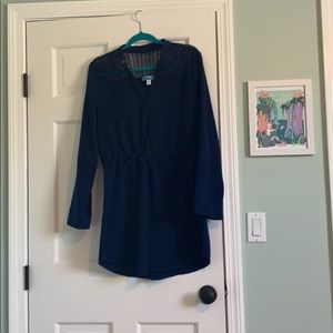 Navy silky tunic dress